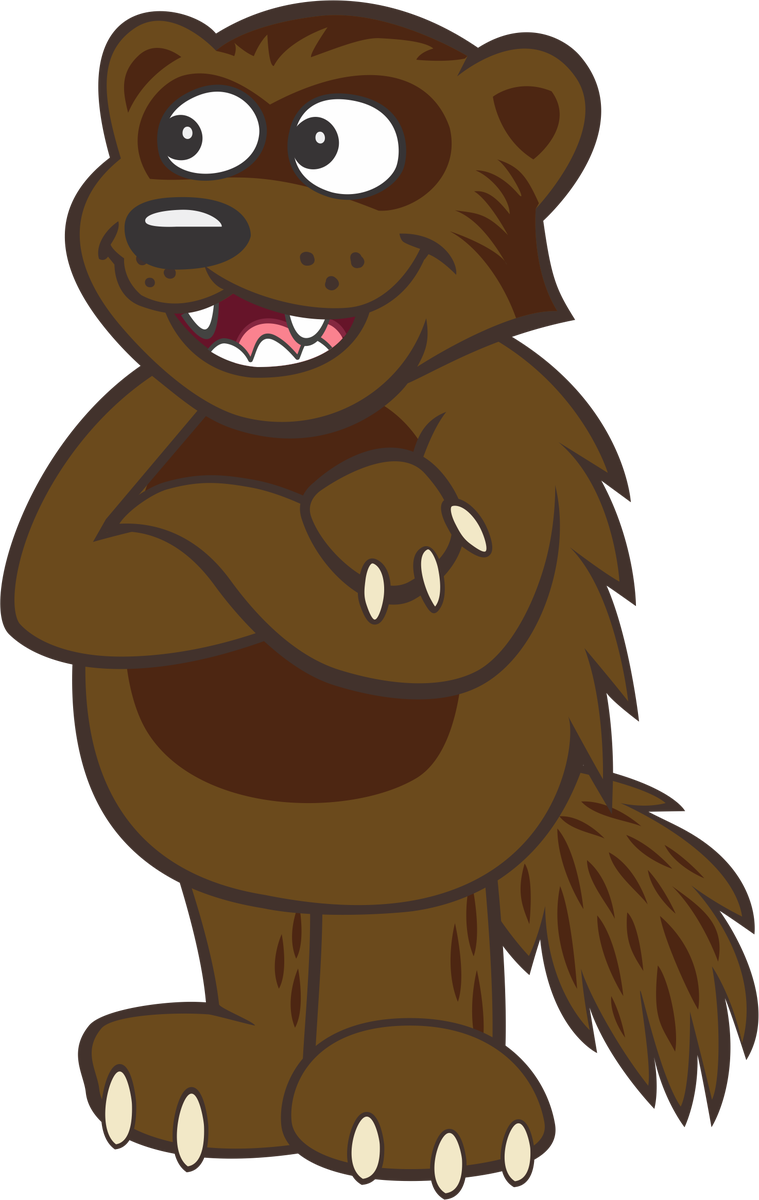 Wolverine Clipart Animal Face - Cartoon (759x1200), Png Download