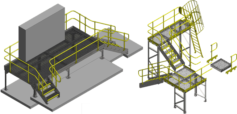 Modular Platforms, Stairs And Ladders - Diagram (800x500), Png Download