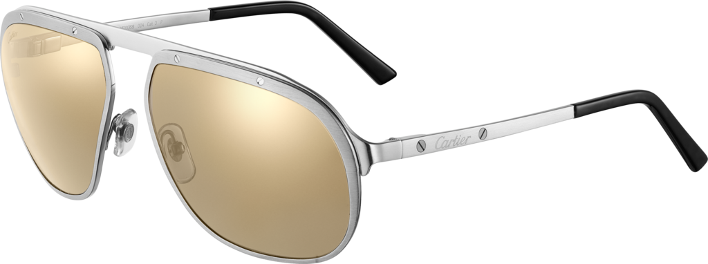 Gafas De Sol Santos De Cartiermetal, Acabado Platino - Lunette Santos Cartier (1024x382), Png Download
