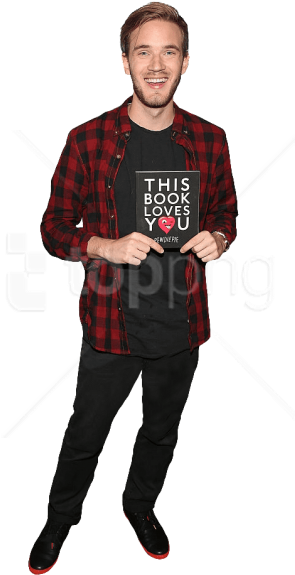 Free Png Pewdiepie Holding Book Png - Pewdiepie Holding A Book (480x643), Png Download