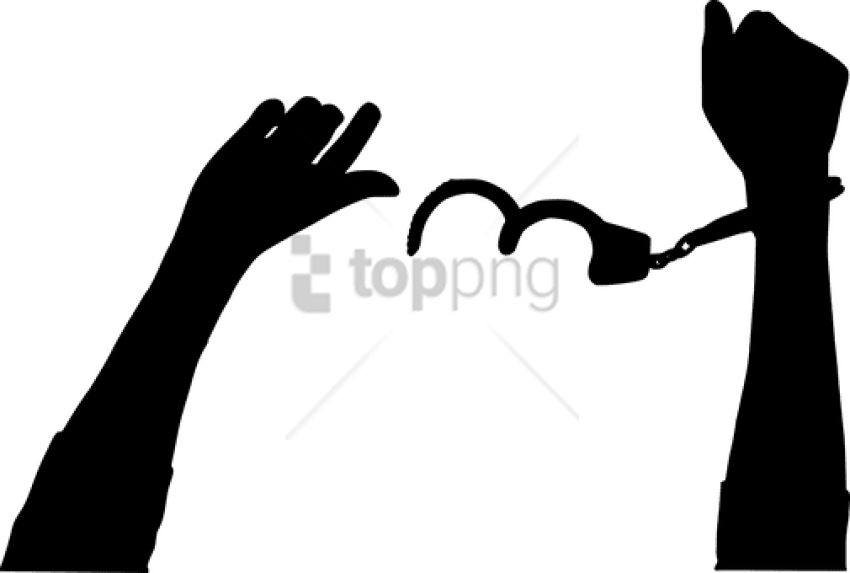 Free Png Hand Png Image With Transparent Background - Hands In Handcuff Silhouette (850x573), Png Download