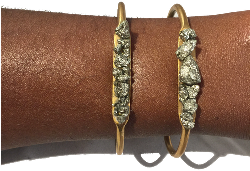 Pyrite Nuggets Brass Bracelet - Belt Buckle (498x664), Png Download