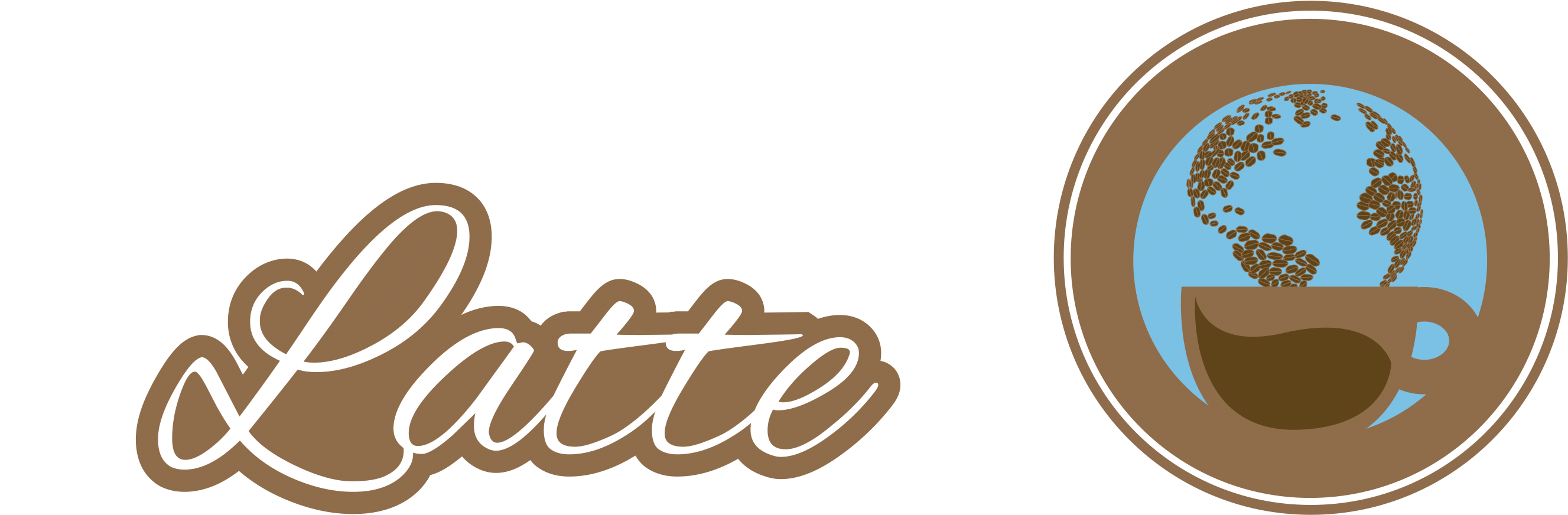 Coffee Latte Logo (2661x887), Png Download