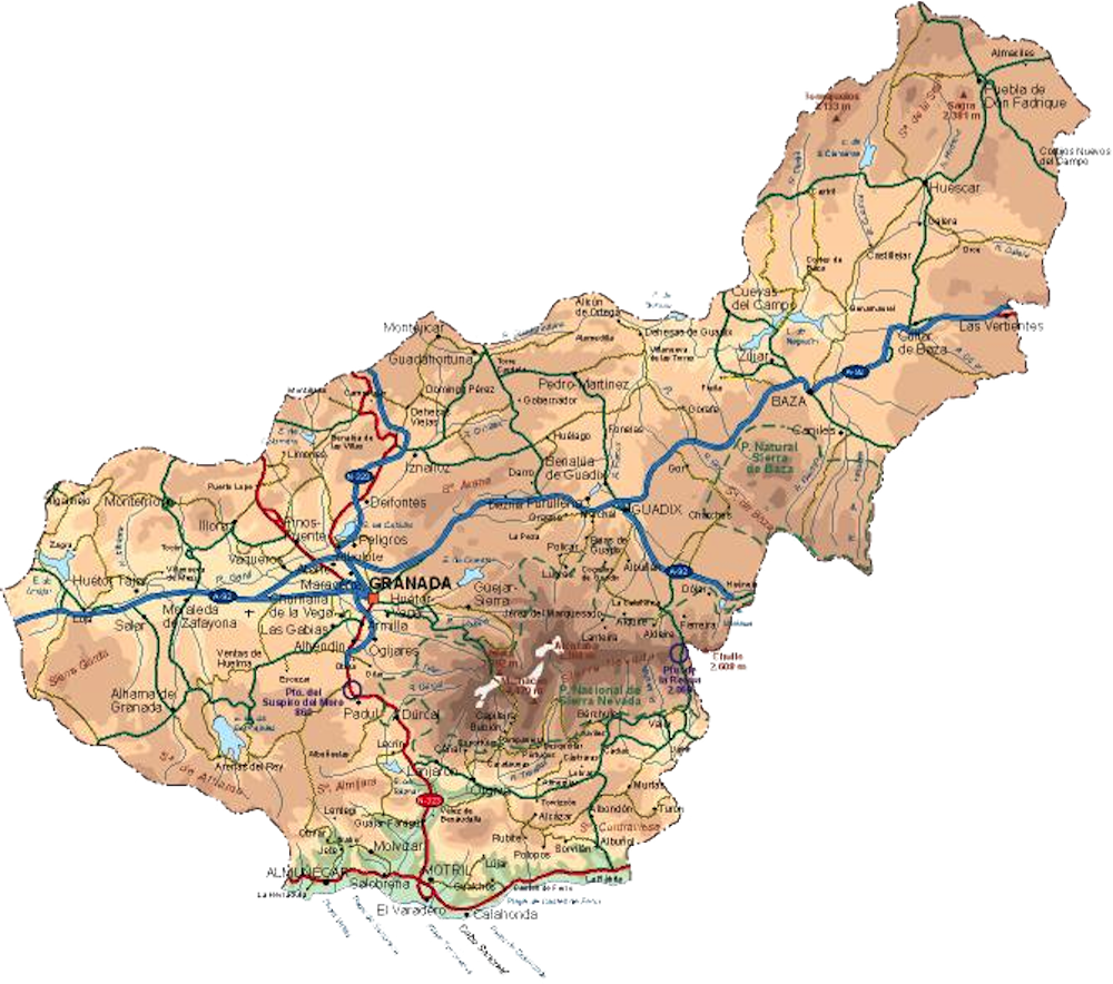 Mapagranada - Provincia De Granada (1000x884), Png Download