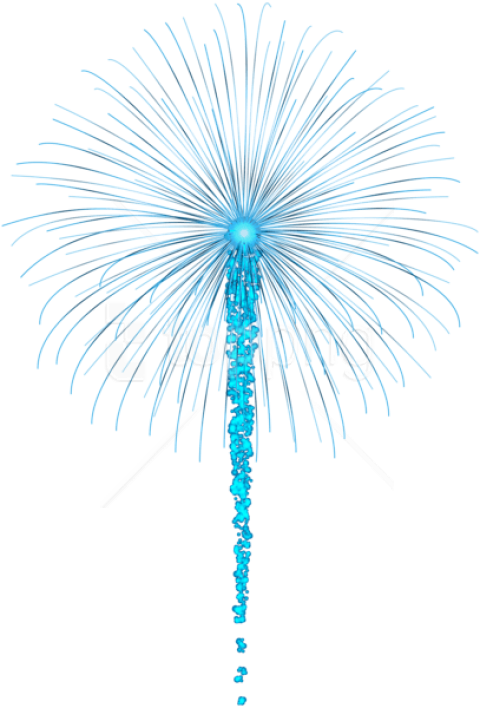 Download Png - Blue Fireworks Transparent Background (480x708), Png Download