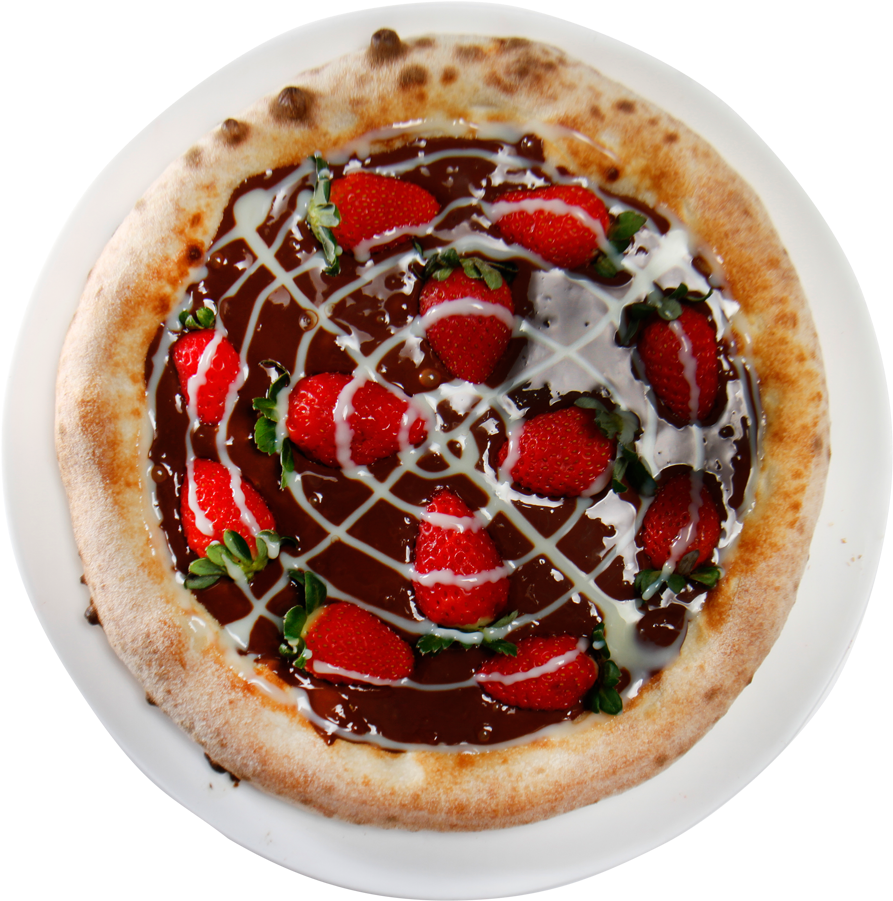 Pizza De Chocolate Com Morango - Flatbread (1000x1000), Png Download