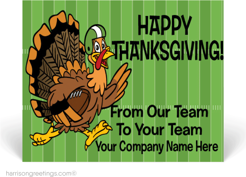 Turkey Football Thanksgiving Postcards - Happy Thanksgiving Football Turkey (810x648), Png Download