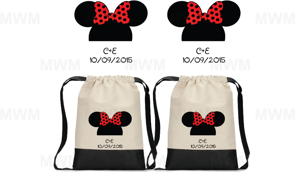 Mickey Mouse String Bag (1013x697), Png Download