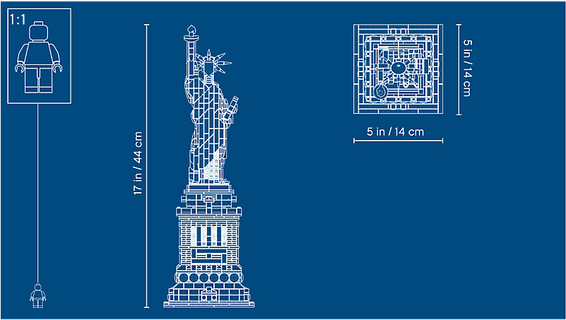 Statue Of Liberty - Lego Architecture Vrijheidsbeeld (800x600), Png Download