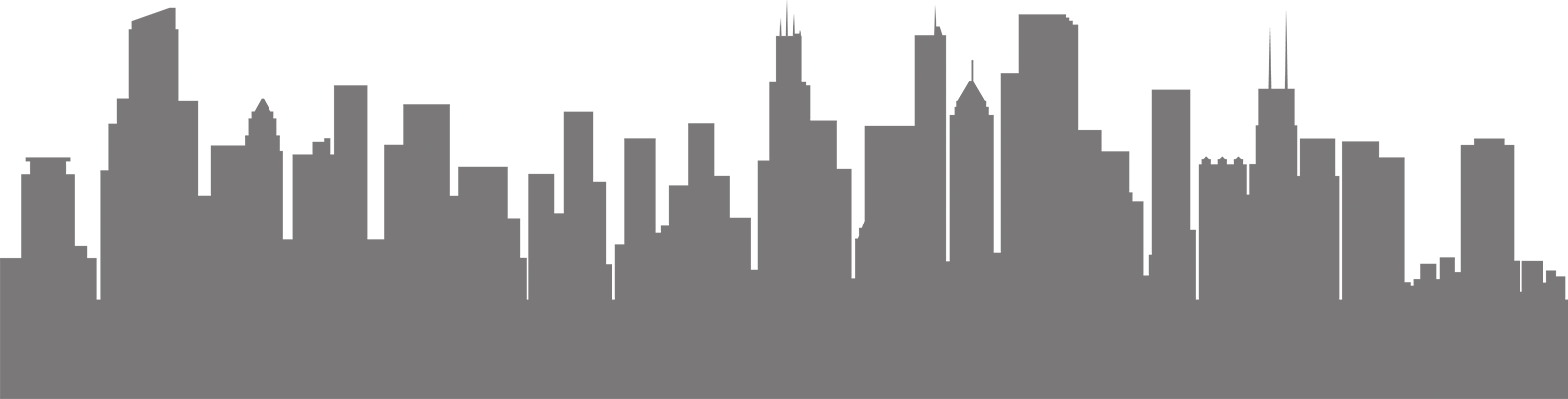 Buildings3 - Chicago Skyline At Sunset (1600x407), Png Download