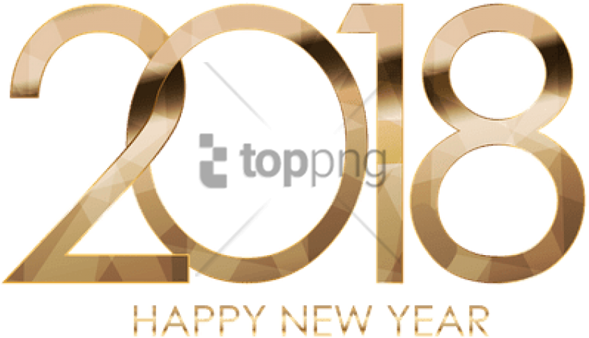 Free Png Happy New Year 2018 Transparent Background (850x492), Png Download