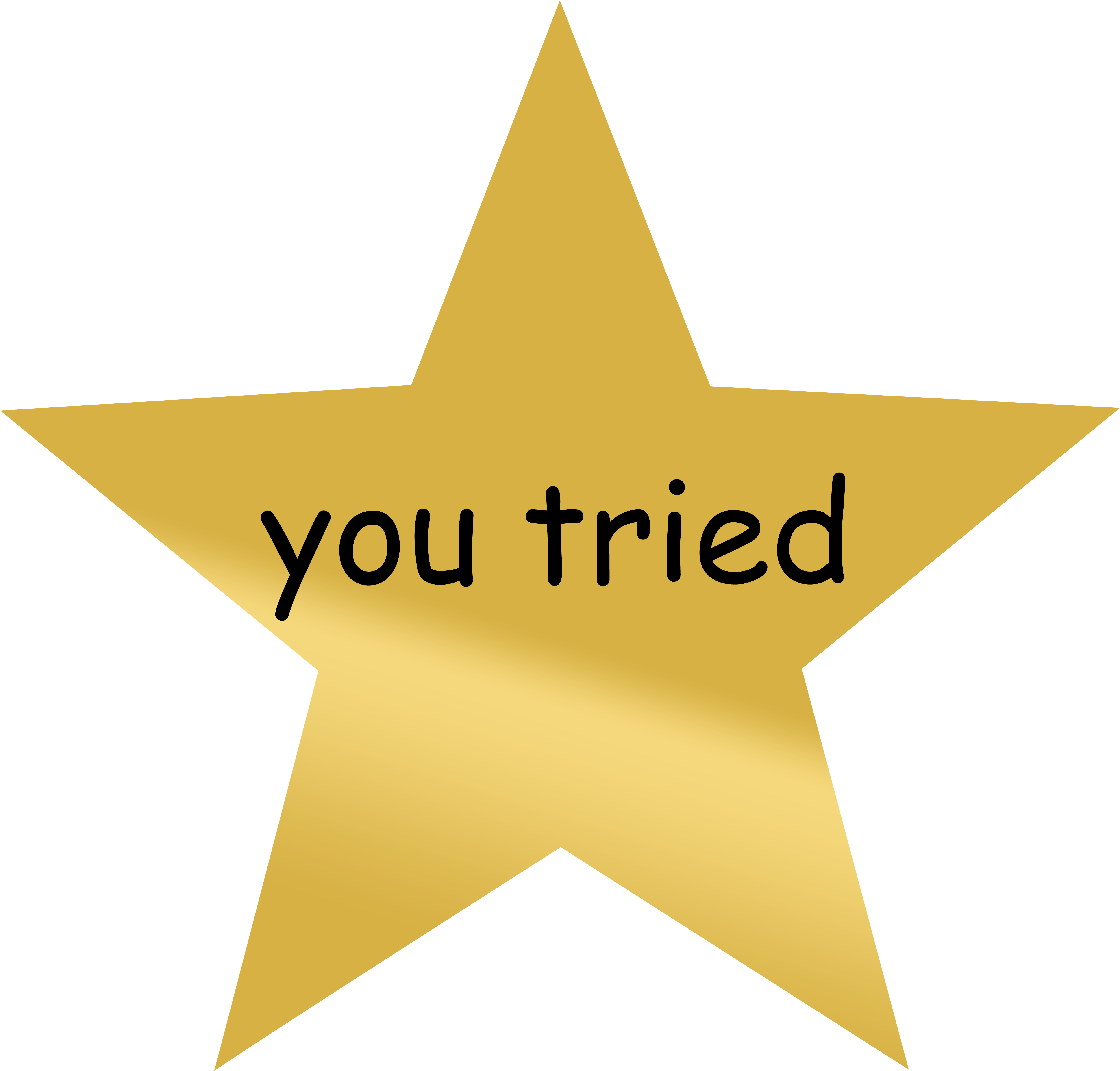 Gold Sticker Transparent Clipart Free Download Ya Webdesign - You Tried Star Template (5000x5000), Png Download