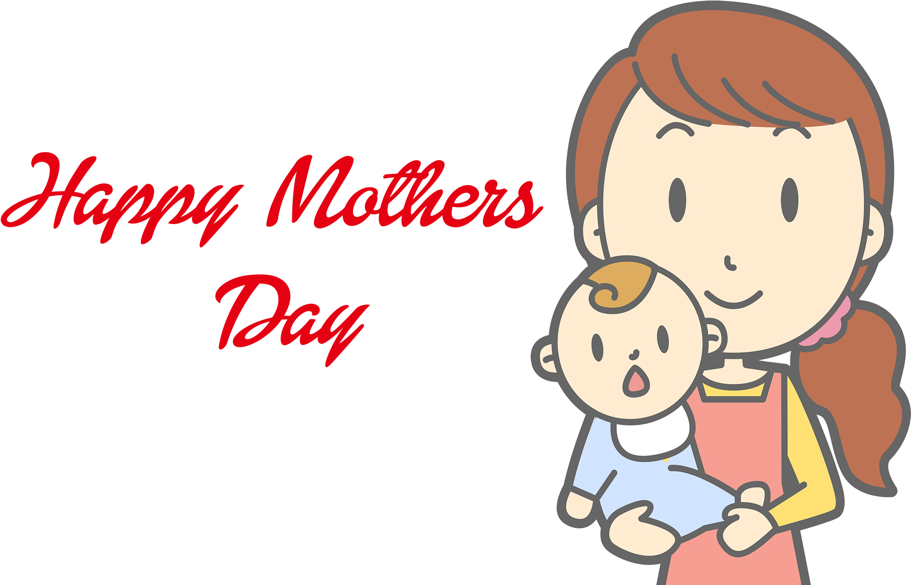 Download Happy Mothers Day Png Clipart - Cartoon Mummy With Baby PNG Image with No Background Download Happy Mothers Day Png Clipart - Cartoon Mummy With Baby PNG Image with No Background