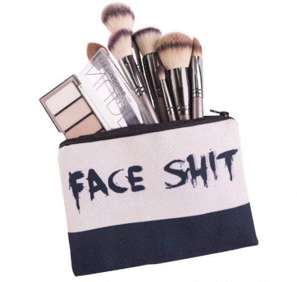Face Shit Makeup Pouch - Makeup Brushes (600x800), Png Download