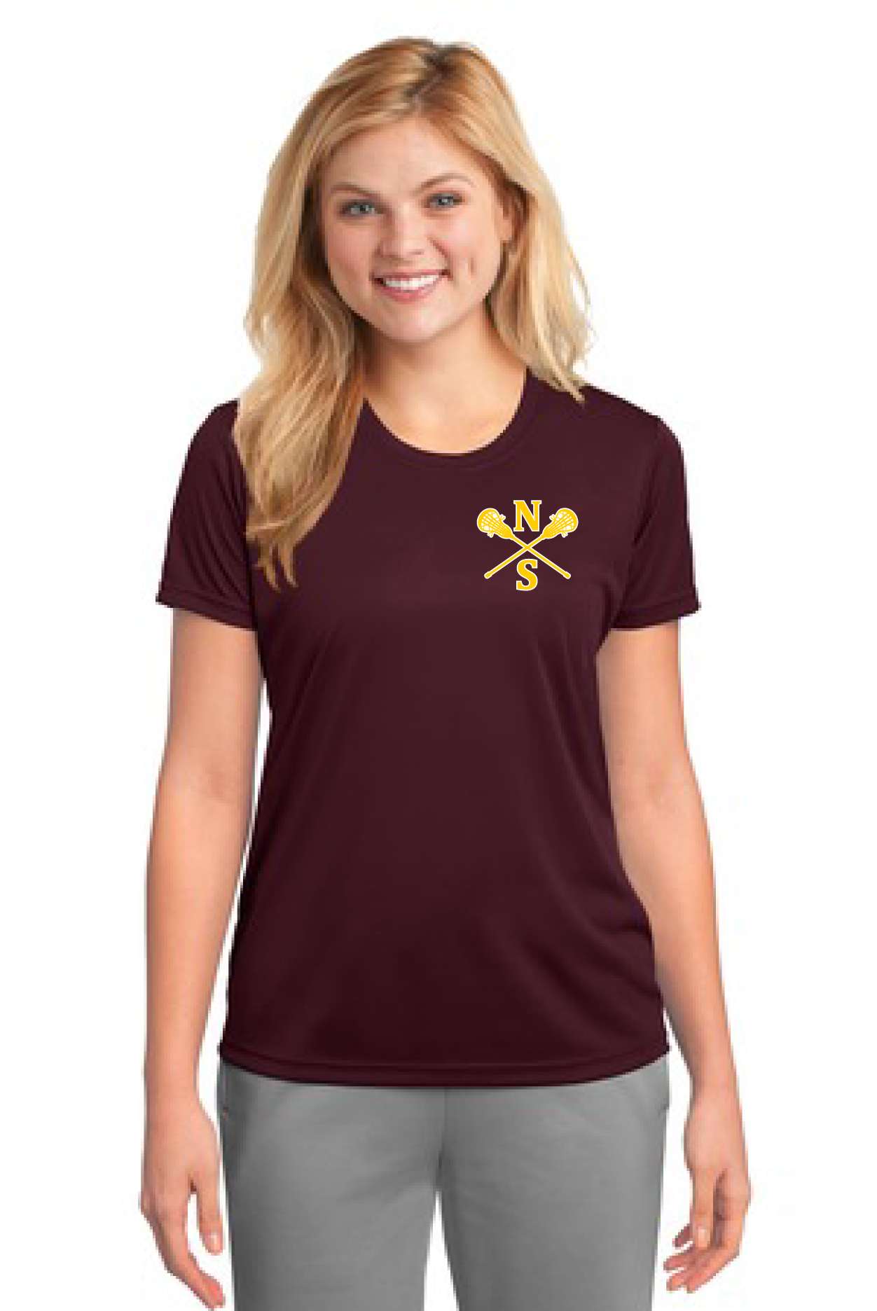 Embroidered N/s Girls Lacrosse Men's Or Women's Performance - Port & Company Mens Pc380 Performance Tee (1667x2083), Png Download