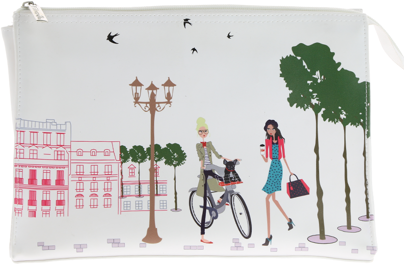 Toiletry Bag - Tandem Bicycle (900x800), Png Download