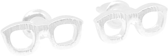 Glasses Stud Fashion Earrings - Circle (559x559), Png Download